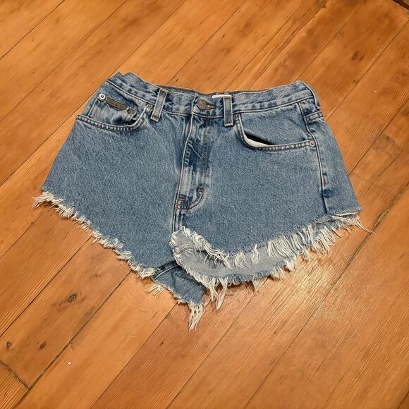 vintage 90s Calvin Klein Jeans denim cutoff shorts.  Size 6. - Picture 1 of 5